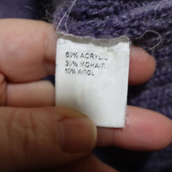 Fantasie Terrens Periwinkle Cowl Neck Cap Sleeve Mohair Sweater LG - Picture 11 of 12